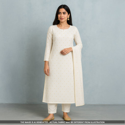 Dyeable Zari Work Chinon Chiffon Fabric-F5024